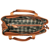 Benthill Damen Tasche Leder - Handtasche aus echtem Rindsleder - Große Schultertasche mit Reißverschluss - Vintage Umhängetasche XL