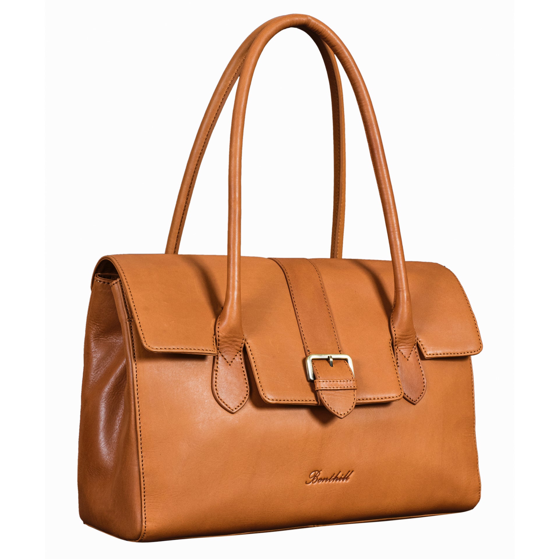 Benthill Damen Handtasche Echt Leder | Henkeltasche aus hochwertigem Rindsleder | Vintage Fashion Bag Beutel - Shopper - Schultertasche