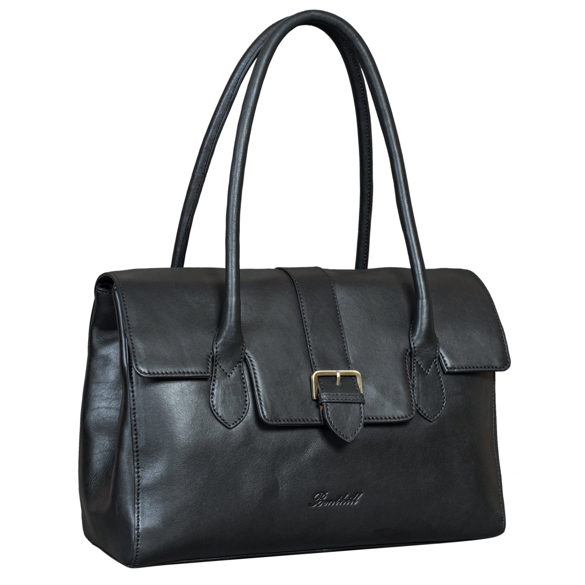Benthill Damen Handtasche Echt Leder | Henkeltasche aus hochwertigem Rindsleder | Vintage Fashion Bag Beutel - Shopper - Schultertasche