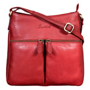 Benthill Damen Umhängetasche Leder | Tasche aus echtem Rindsleder | Handtasche mit Reißverschluss - Schultertasche / Ledertasche | Vintage Shopper