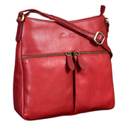 Benthill Damen Umhängetasche Leder | Tasche aus echtem Rindsleder | Handtasche mit Reißverschluss - Schultertasche / Ledertasche | Vintage Shopper