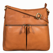 Benthill Damen Umhängetasche Leder | Tasche aus echtem Rindsleder | Handtasche mit Reißverschluss - Schultertasche / Ledertasche | Vintage Shopper