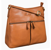 Benthill Damen Umhängetasche Leder | Tasche aus echtem Rindsleder | Handtasche mit Reißverschluss - Schultertasche / Ledertasche | Vintage Shopper
