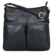Benthill Damen Umhängetasche Leder | Tasche aus echtem Rindsleder | Handtasche mit Reißverschluss - Schultertasche / Ledertasche | Vintage Shopper