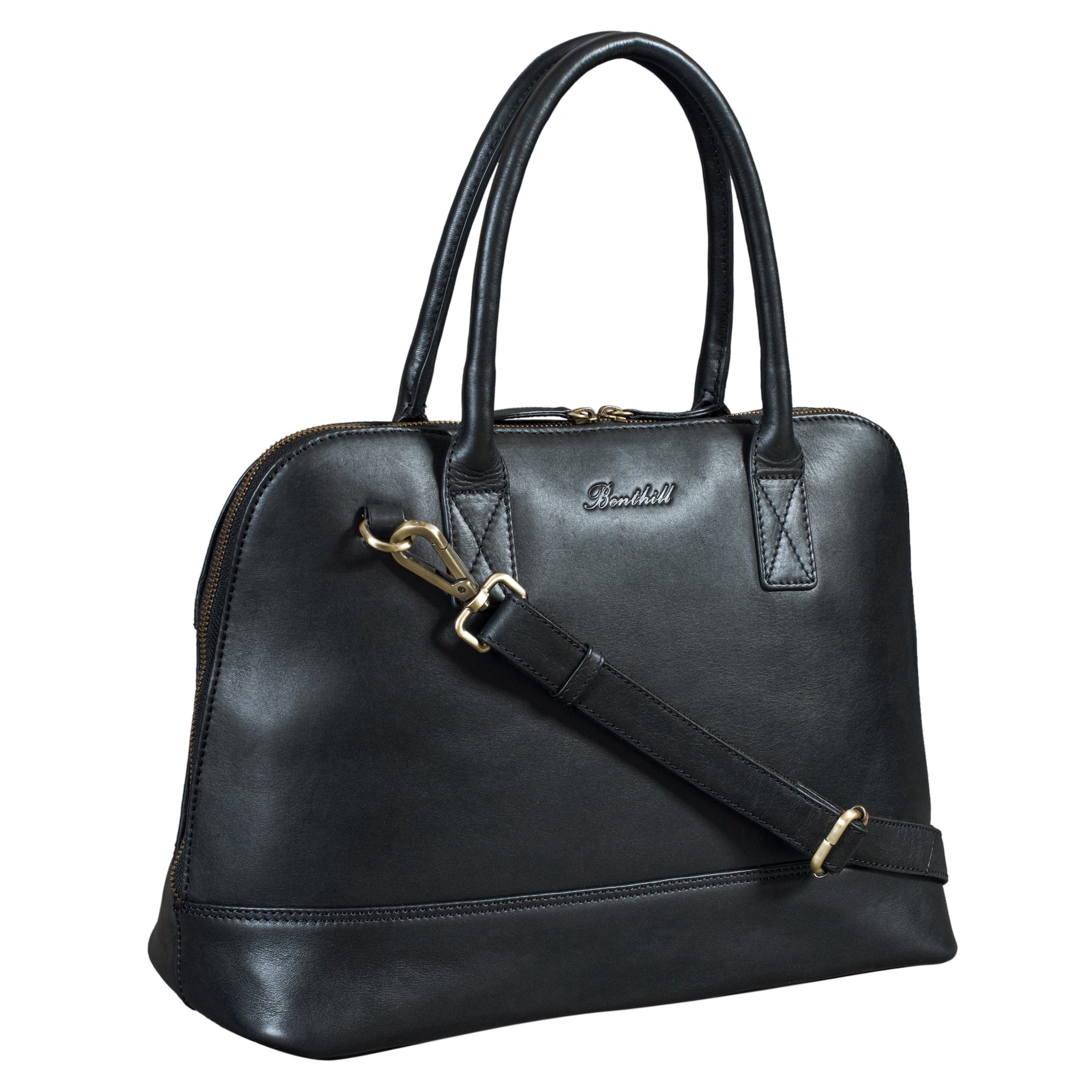 Benthill Handtasche Damen Leder Groß | Henkeltasche aus hochwertigem Rindsleder | Echt-Leder Vintage Frauen Schultertasche | Umhängetasche