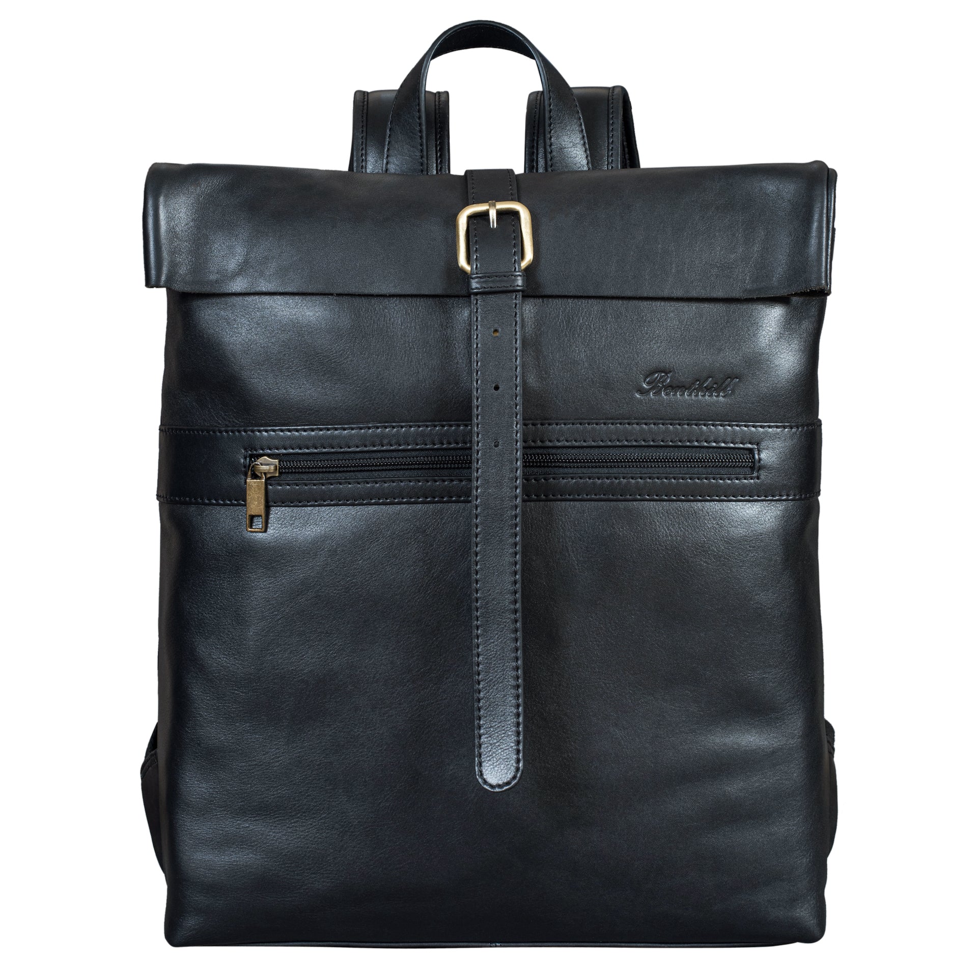 Benthill Rucksack aus Echt-Leder - Kurierrucksack Fahrradrucksack Trekkingrucksack - Damen Herren Leder-Rucksack