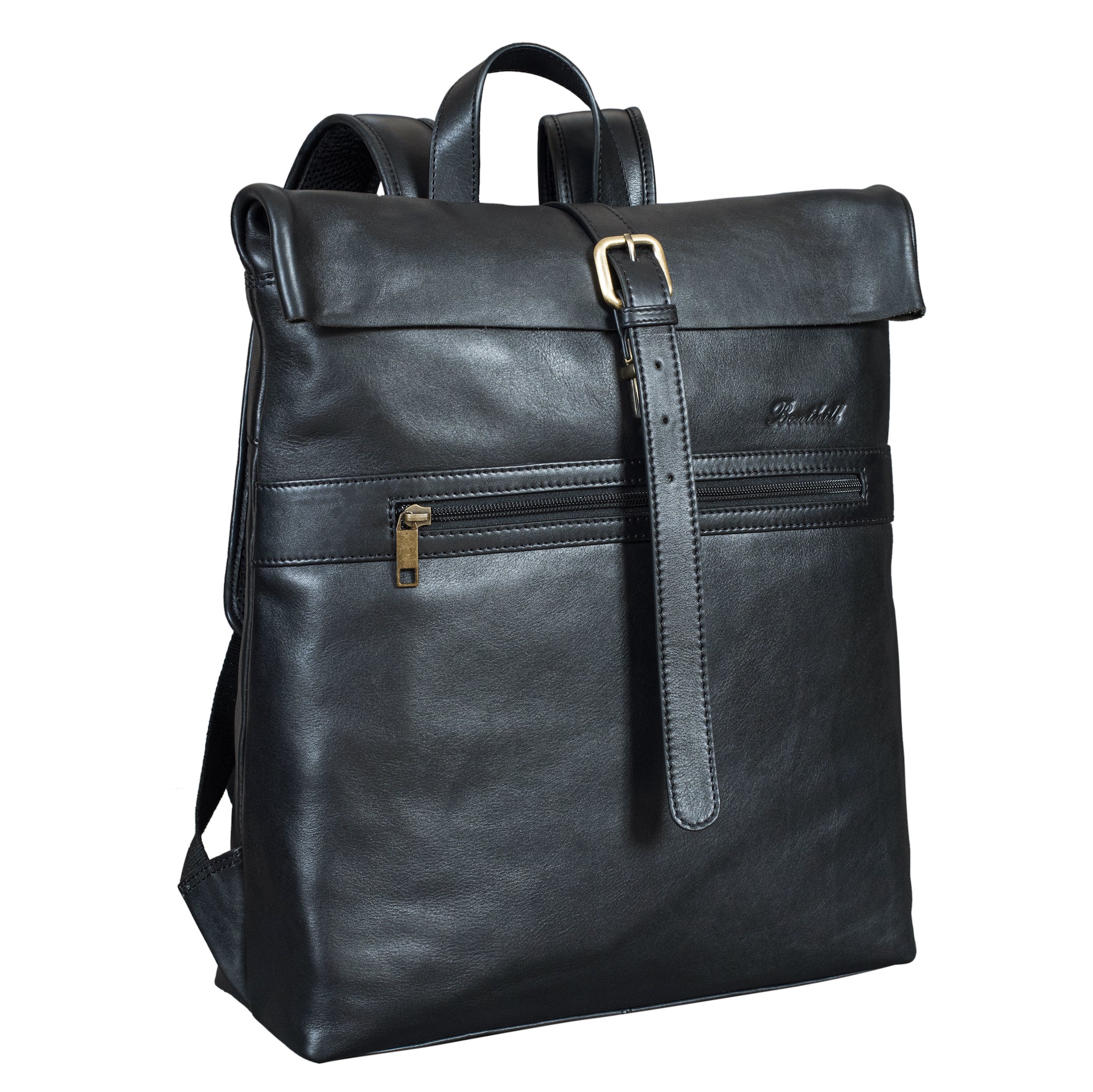 Benthill Rucksack aus Echt-Leder - Kurierrucksack Fahrradrucksack Trekkingrucksack - Damen Herren Leder-Rucksack