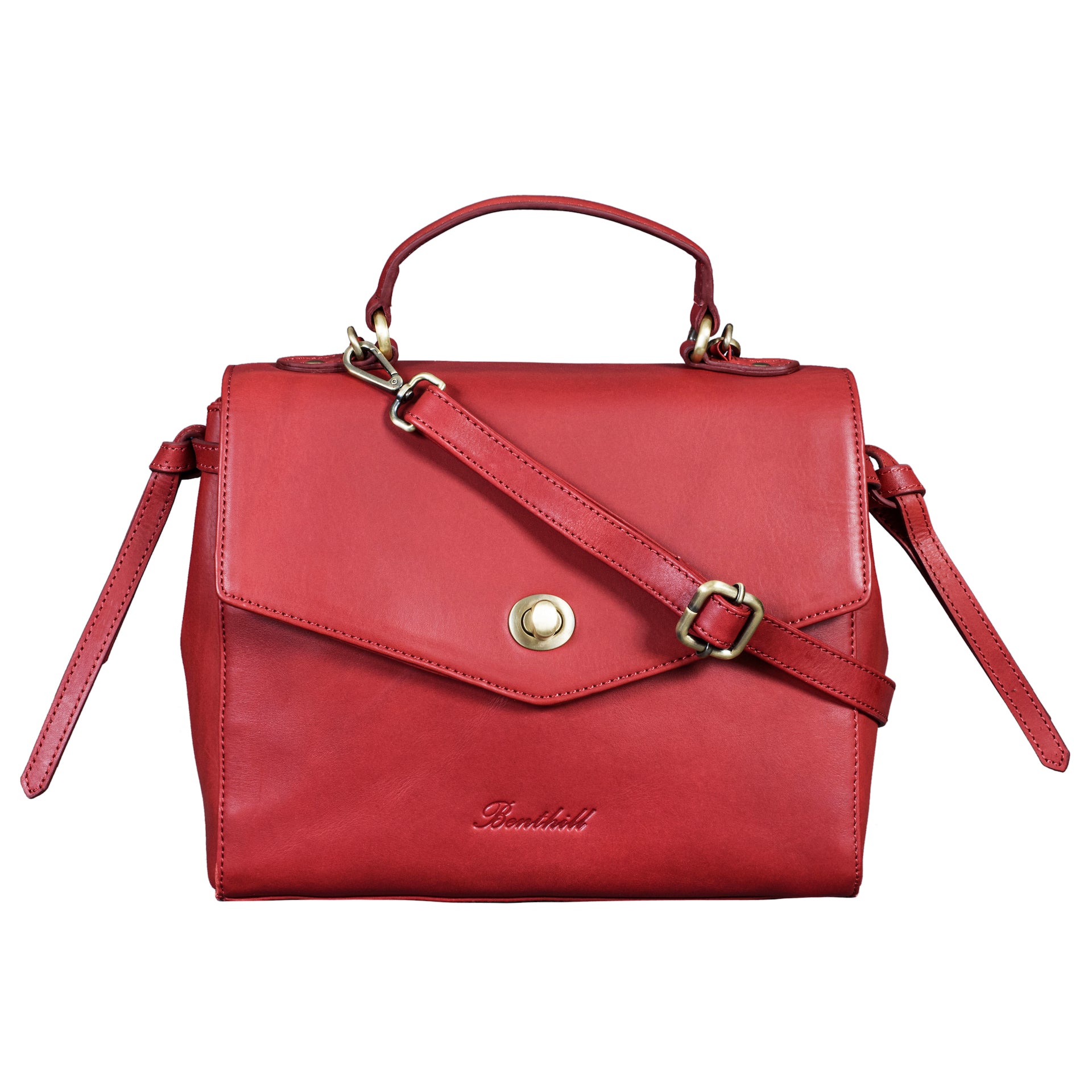 Benthill Handtasche Damen Leder Klein | Henkeltasche aus hochwertigem Rindsleder | Vintage Frauen Schultertasche | Frauen Tasche