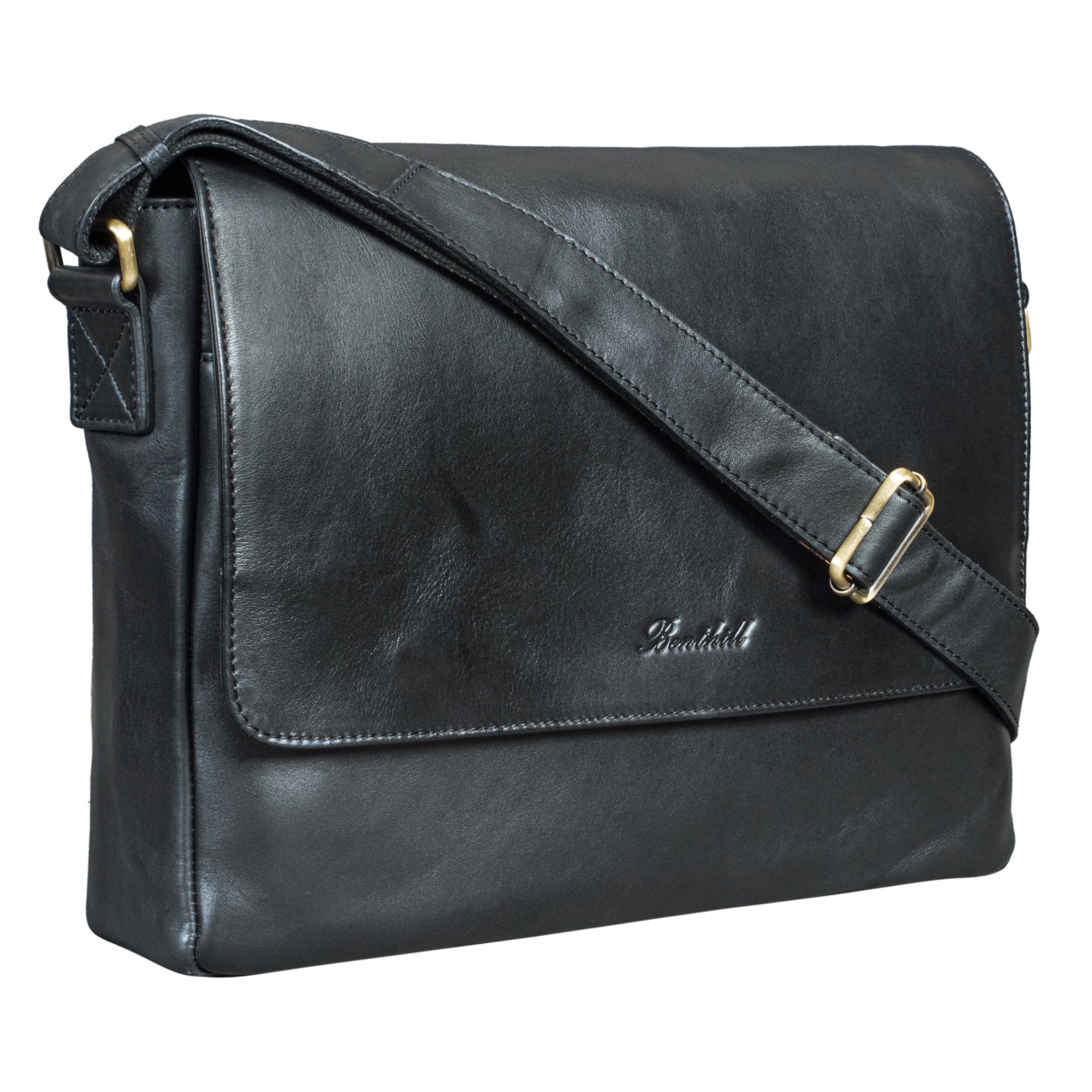 Benthill Messenger Herren Damen Leder | Laptoptasche aus echtem Leder | Schultertasche aus hochwertigem Rindsleder | Vintage Tasche
