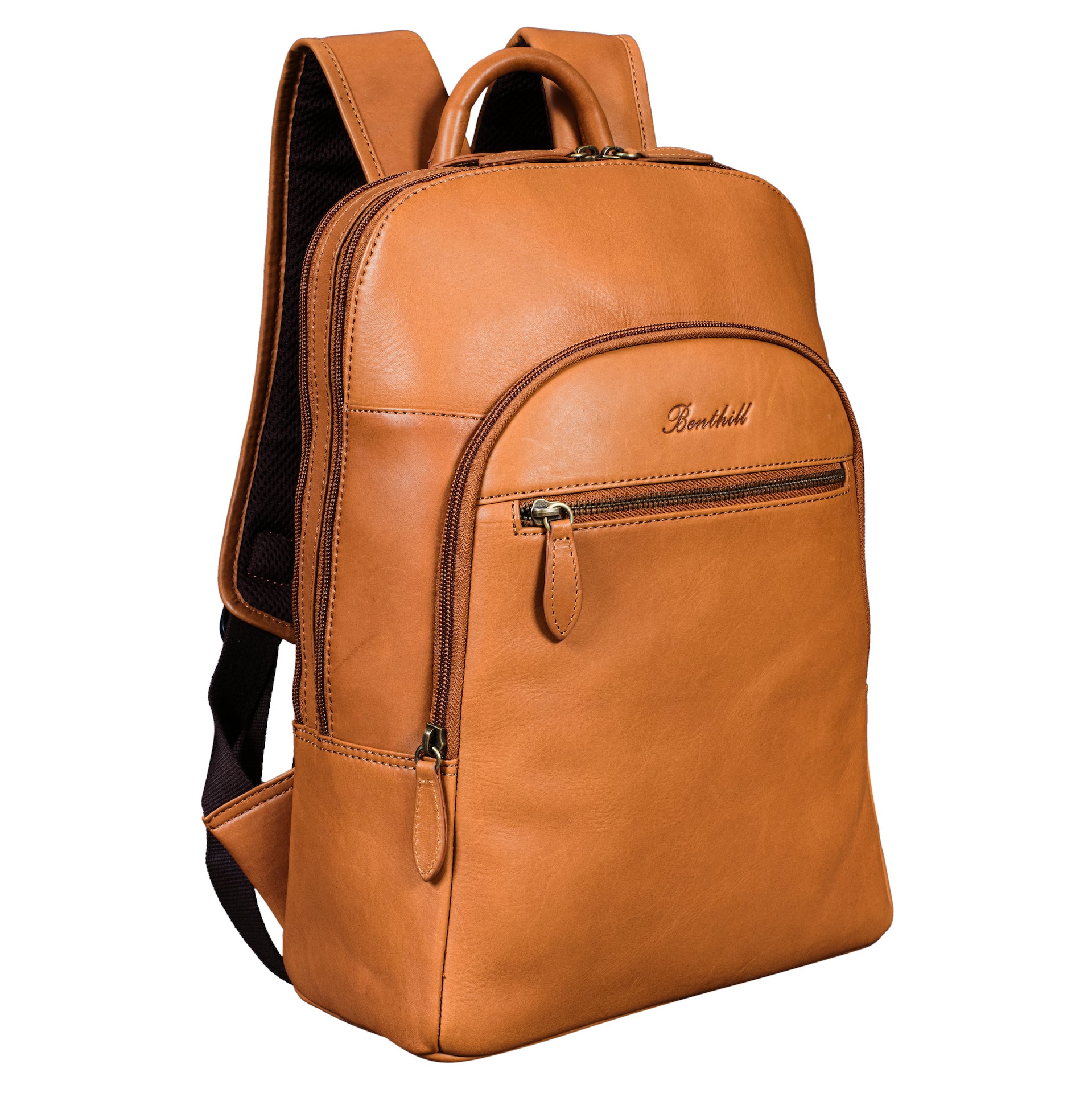 Benthill Rucksack Echt Leder | Wanderrucksack aus hochwertigem Rindsleder | Damen Herren Lederrucksack