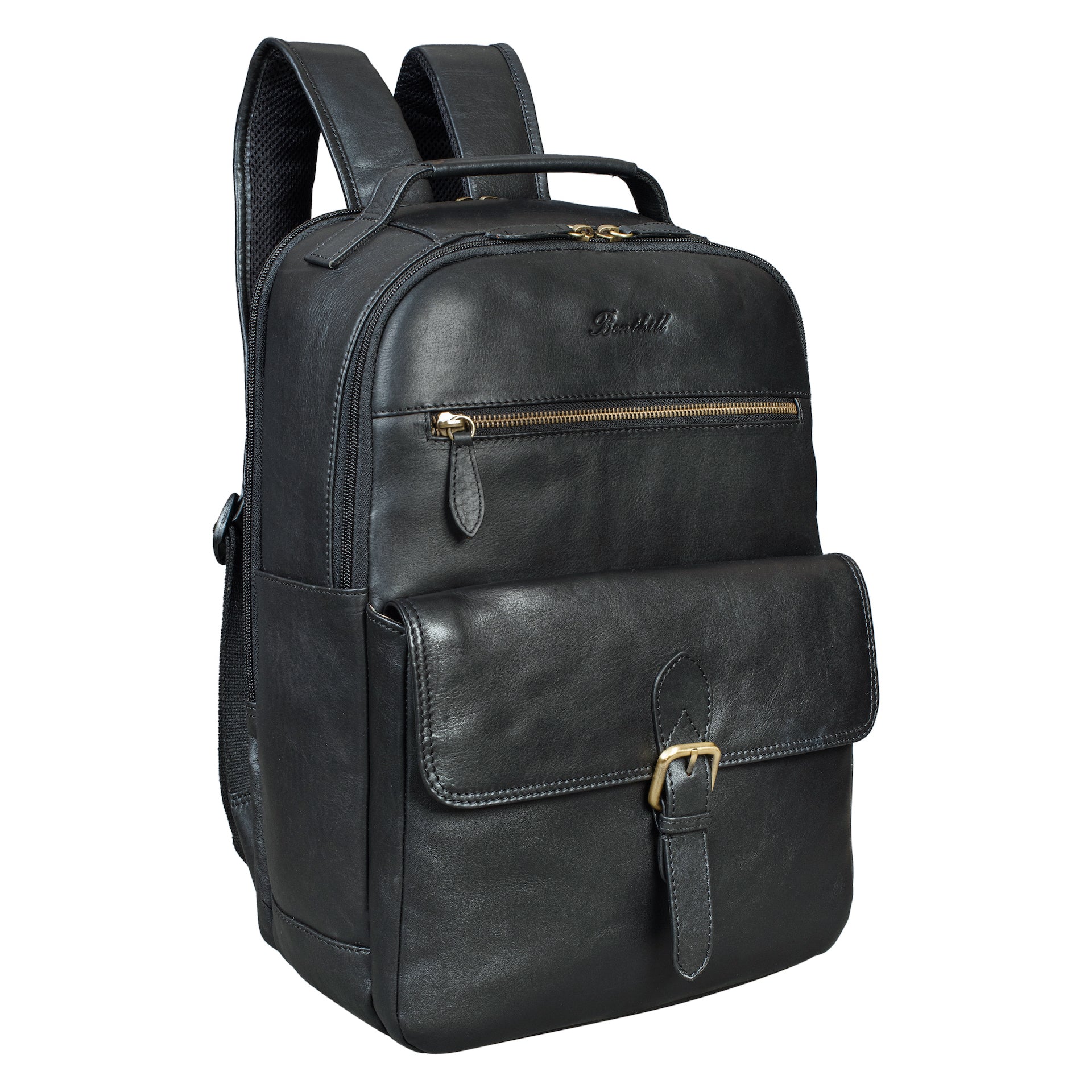 Benthill Rucksack Echt Leder | Reise Rucksack aus hochwertigem Rindsleder | Trekkingrucksack | Damen Herren Lederrucksack