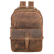 Benthill Rucksack Echt Leder | Reise Rucksack aus hochwertigem Rindsleder | Trekkingrucksack | Damen Herren Lederrucksack
