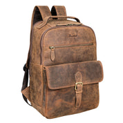 Benthill Rucksack Echt Leder | Reise Rucksack aus hochwertigem Rindsleder | Trekkingrucksack | Damen Herren Lederrucksack