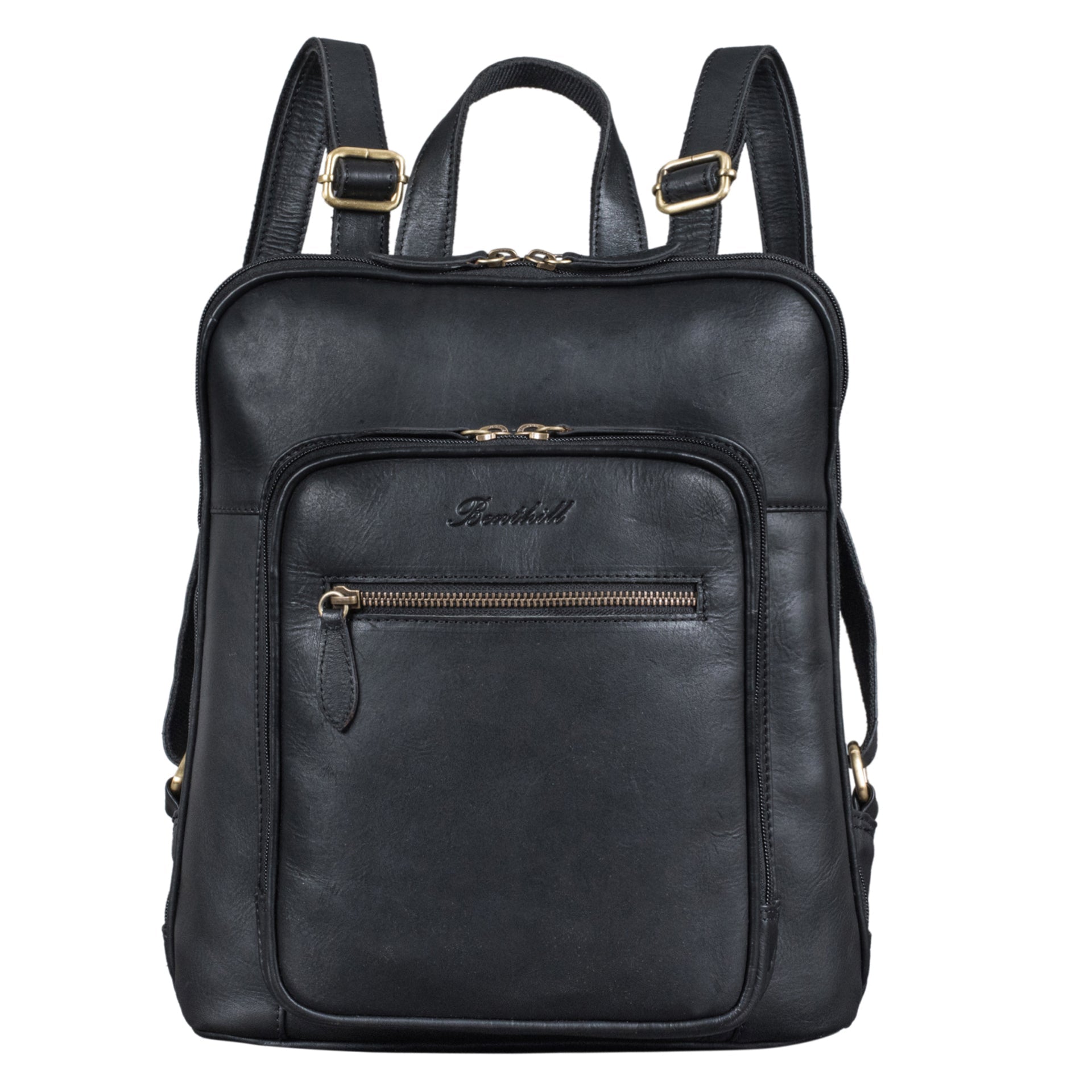 Benthill Rucksack Echt Leder - Kurierrucksack Fahrradrucksack Trekkingrucksack - Damen Herren Rucksack - Lederrucksack
