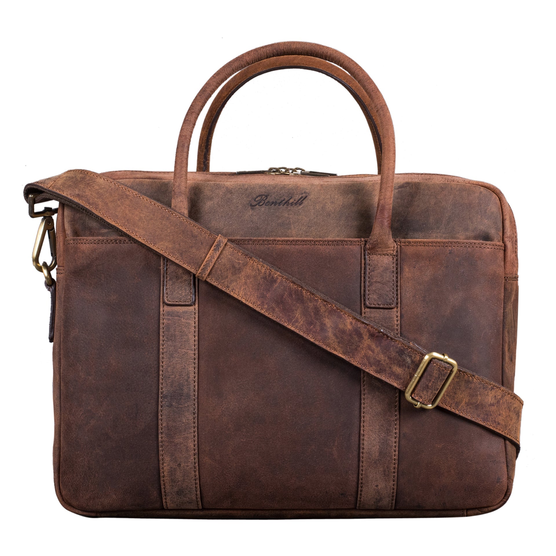 Benthill Aktentasche Laptoptasche Echt Leder I Leder Frauen & Männer Umhängetasche für Laptop I Tasche I Notebooktasche