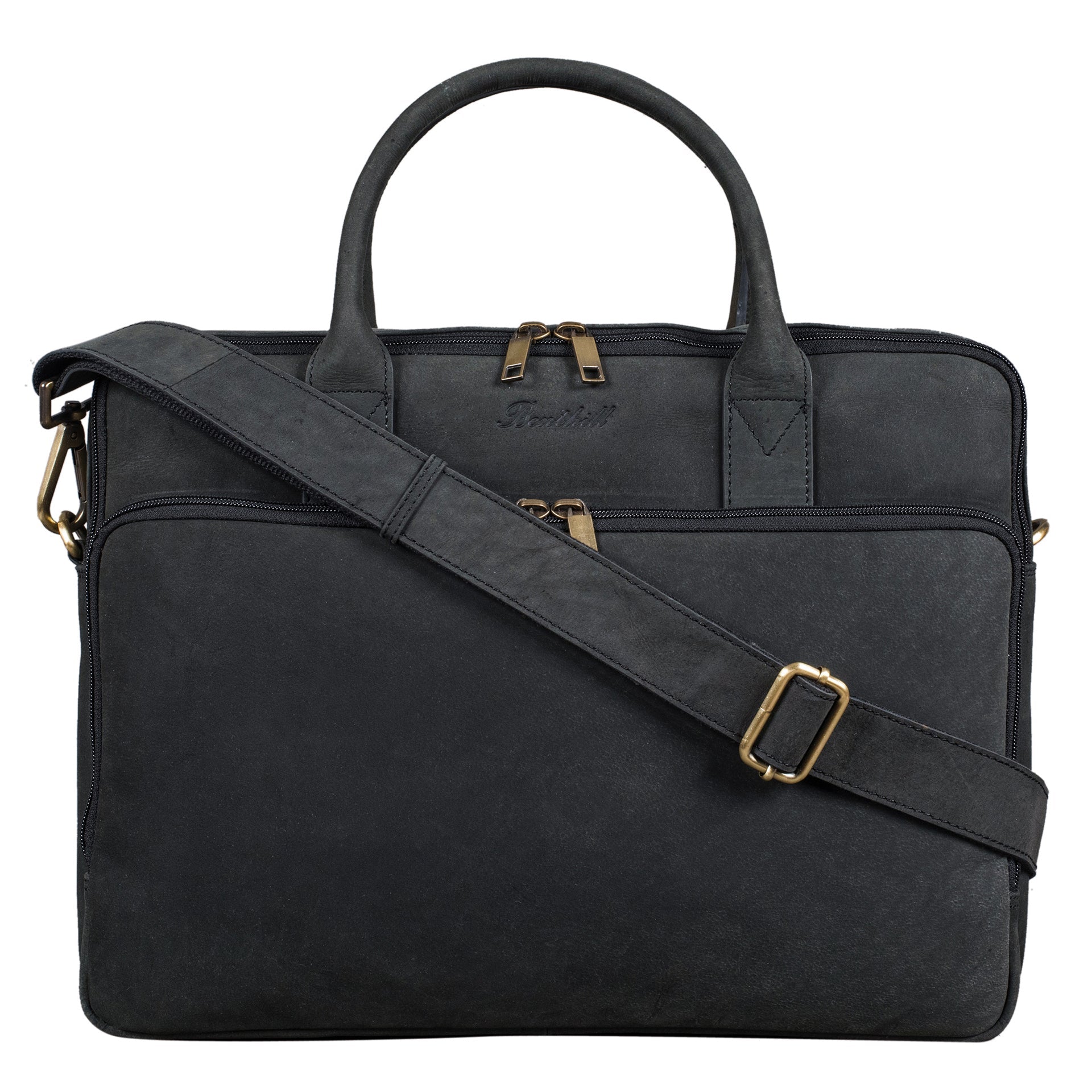 Benthill Laptoptasche Echt-Leder I Leder Umhängetasche für Laptop I Aktentasche I Damen & Herren Tasche I Notebooktasche