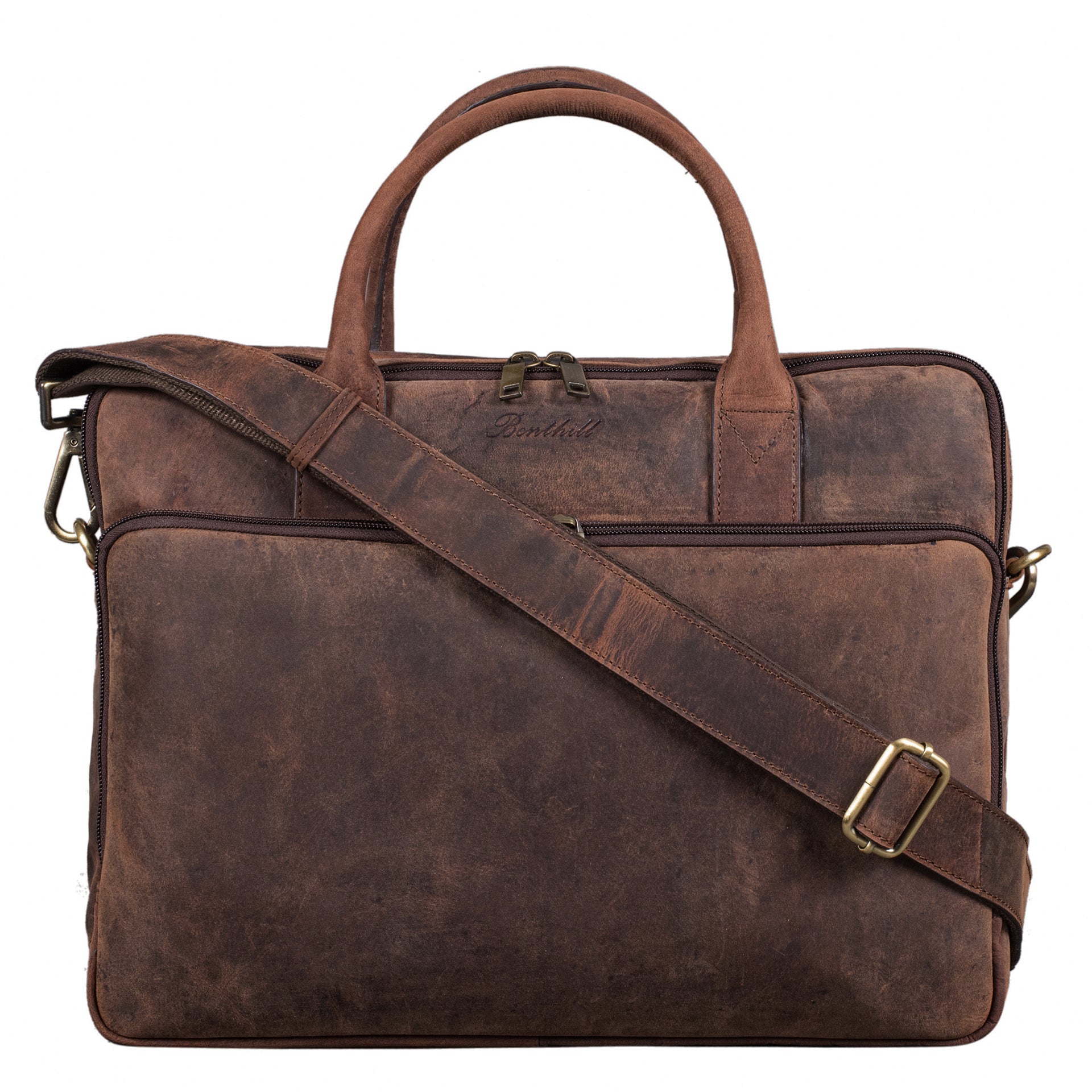 Benthill Laptoptasche Echt-Leder I Leder Umhängetasche für Laptop I Aktentasche I Damen & Herren Tasche I Notebooktasche