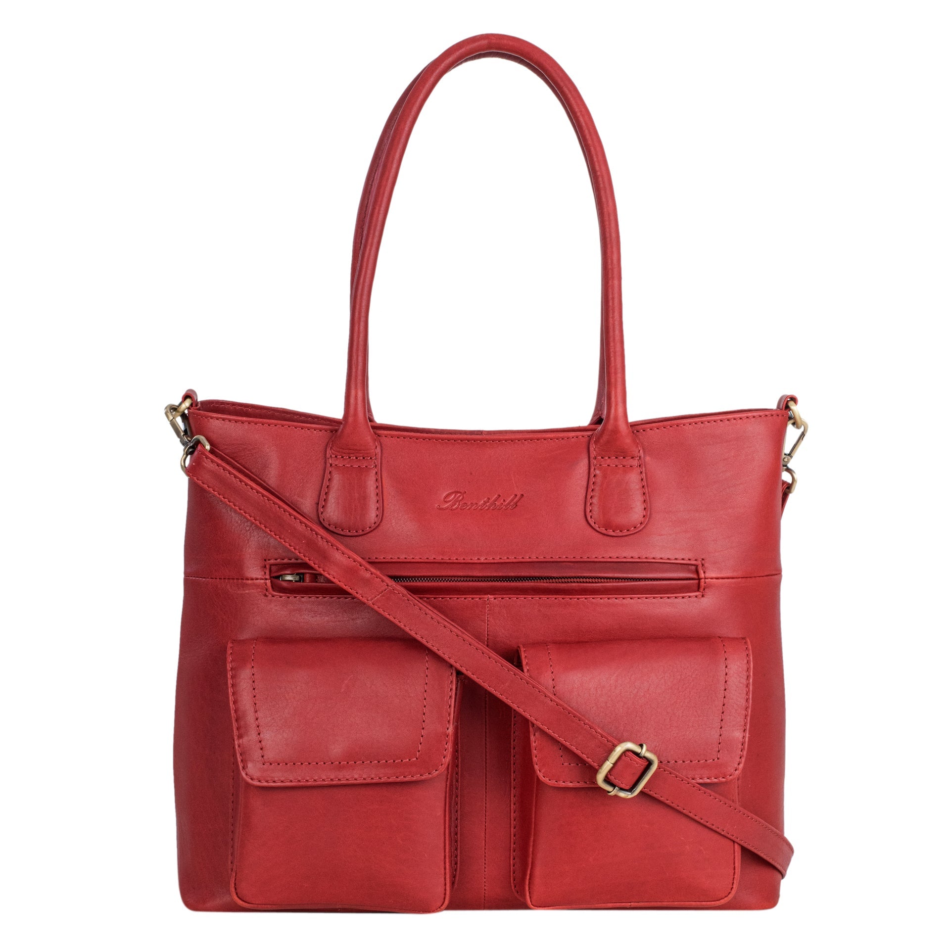 Benthill Handtasche Damen Leder | Vintage Henkeltasche aus echtem Rindsleder | Große Umhängetasche | Echt Leder Shopper