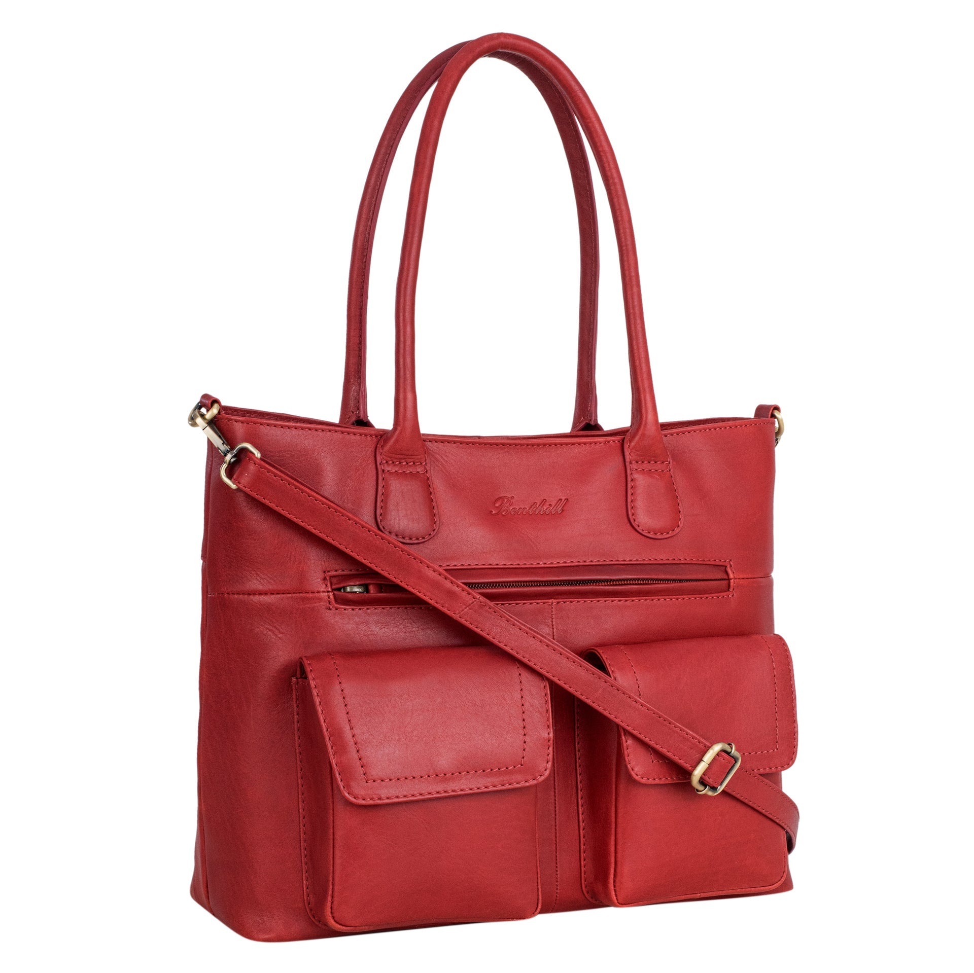 Benthill Handtasche Damen Leder | Vintage Henkeltasche aus echtem Rindsleder | Große Umhängetasche | Echt Leder Shopper