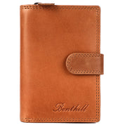 Benthill Geldbörse Damen Leder | Geldbeutel mit RFID Schutz aus Rindsleder | Portmonee mit 8 Kartenfächer Mittelgroß | Echt Leder Slim-Wallet Vintage inkl. Geschenkbox