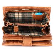 Benthill Geldbörse Damen Leder | Geldbeutel mit RFID Schutz aus Rindsleder | Portmonee mit 8 Kartenfächer Mittelgroß | Echt Leder Slim-Wallet Vintage inkl. Geschenkbox