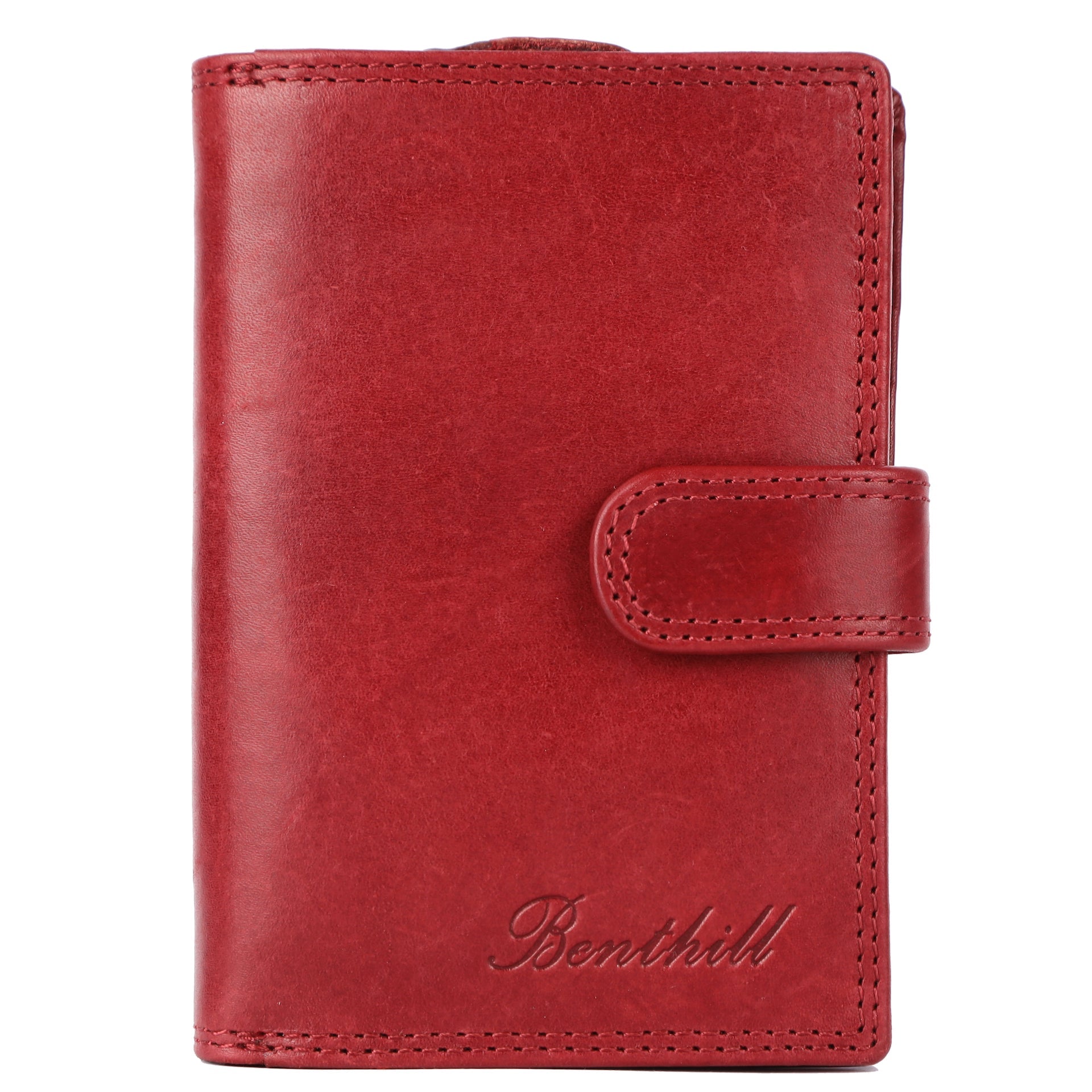 Benthill Geldbörse Damen Leder | Geldbeutel mit RFID Schutz aus Rindsleder | Portmonee mit 8 Kartenfächer Mittelgroß | Echt Leder Slim-Wallet Vintage inkl. Geschenkbox