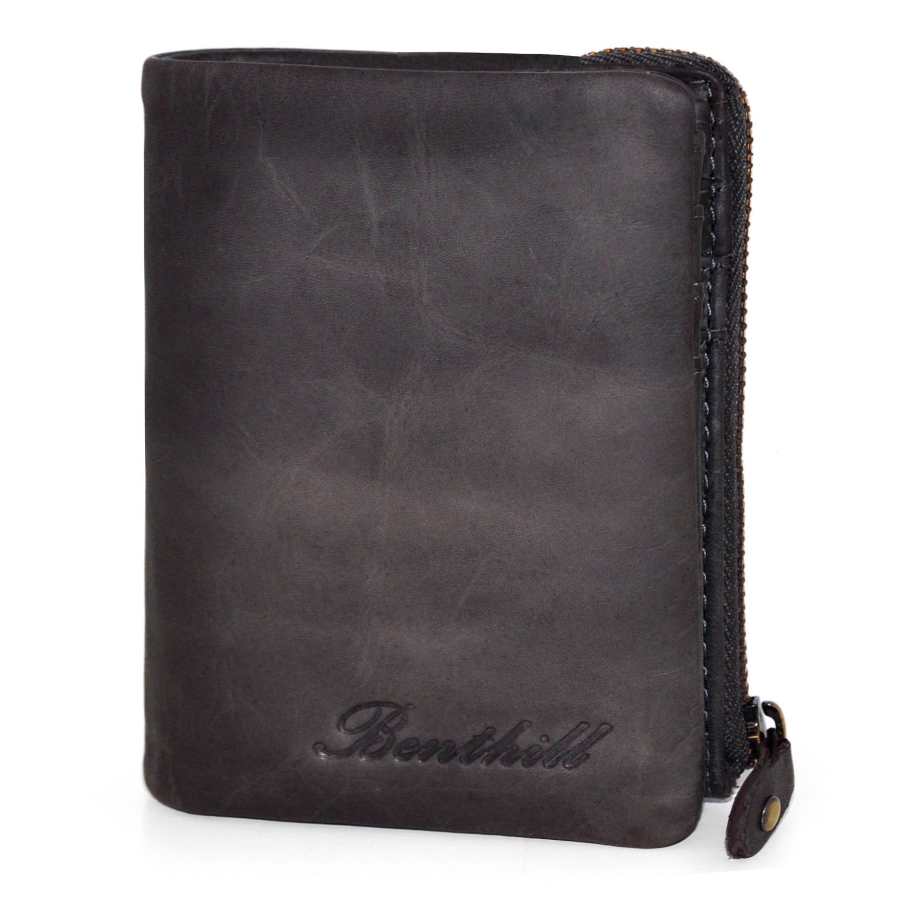 Benthill Kleine Geldbörse Echt Leder - Damen Geldbeutel mit RFID Schutz - 6 Kartenfächer - Slim-Wallet inkl. Geschenkbox