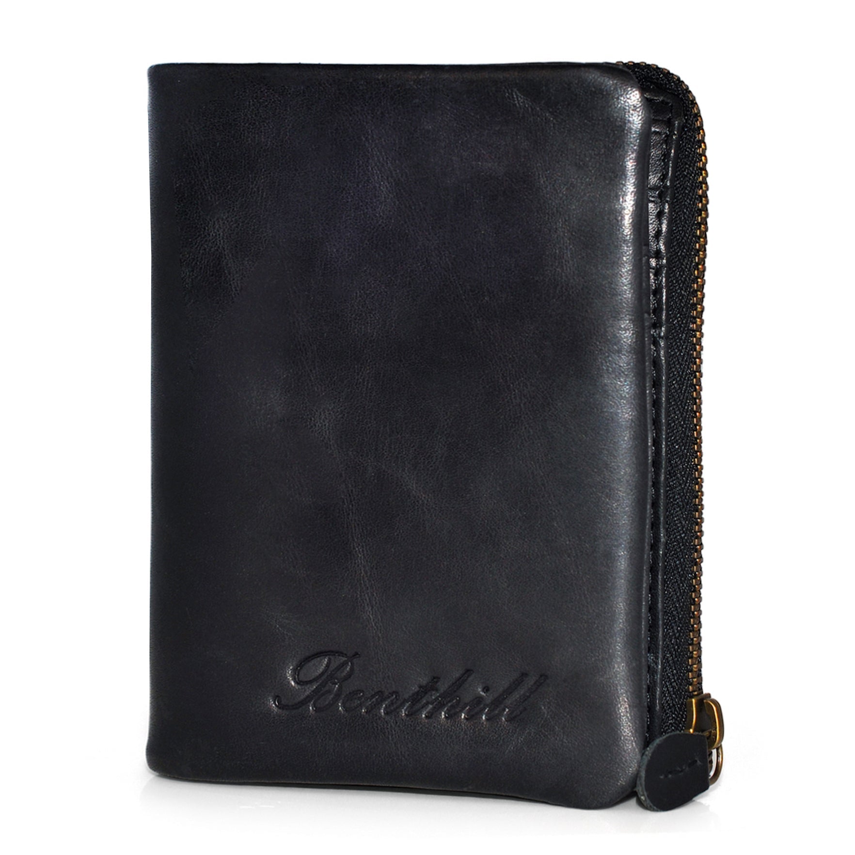 Benthill Kleine Geldbörse Echt Leder - Damen Geldbeutel mit RFID Schutz - 6 Kartenfächer - Slim-Wallet inkl. Geschenkbox