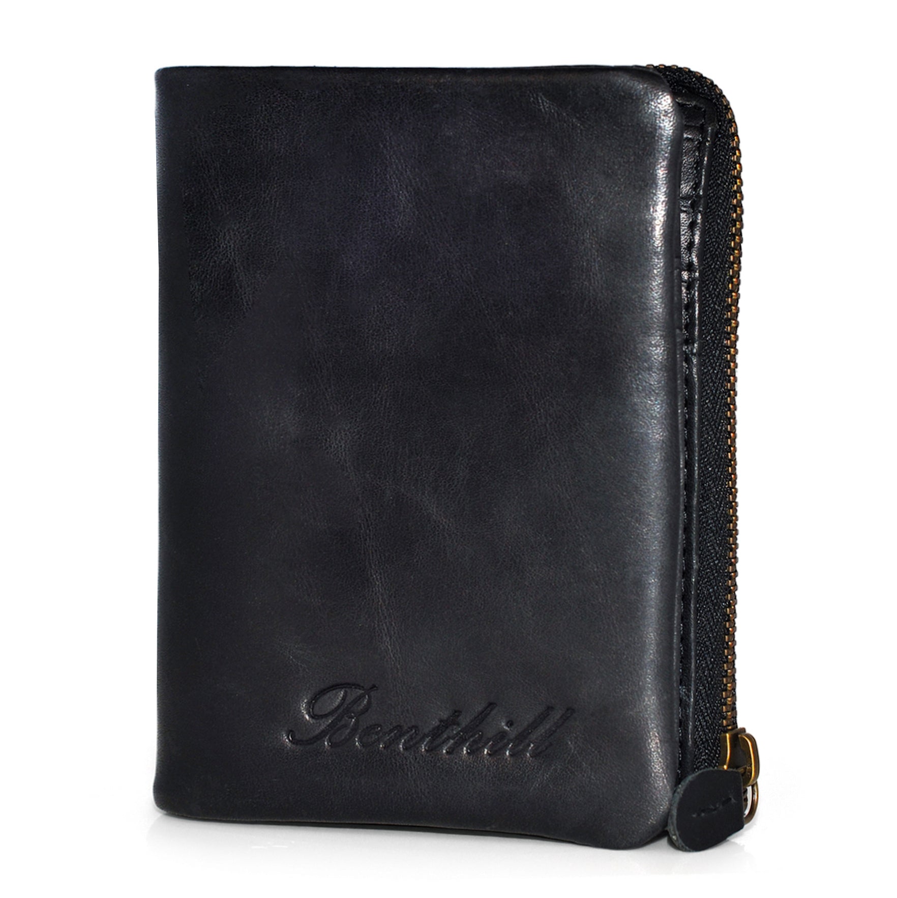 Benthill Kleine Geldbörse Echt Leder - Damen Geldbeutel mit RFID Schutz - 6 Kartenfächer - Slim-Wallet inkl. Geschenkbox
