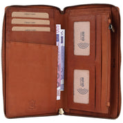 Benthill Reisebrieftasche Echt Leder | Große Dokumententasche mit RFID Schutz - Travel / Wallet aus hochwertigem Leder | Organizer / XXL Mappe | Portemonnaie mit Handyfach