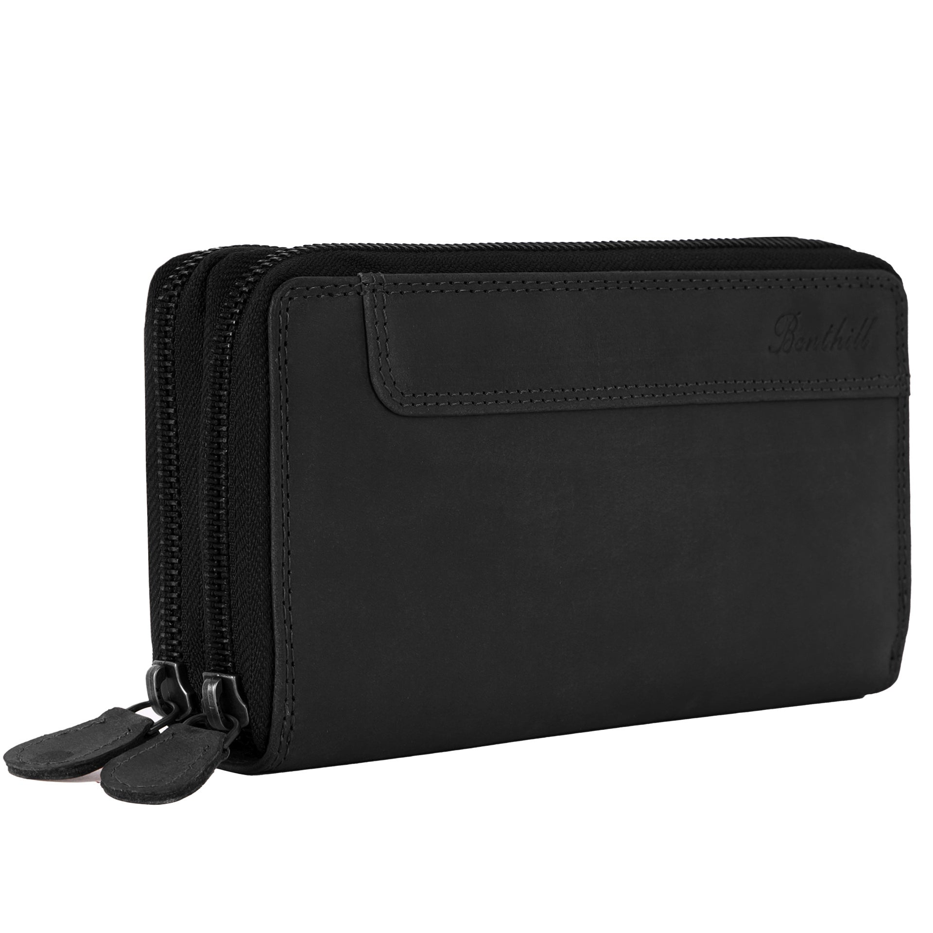Benthill Geldbörse Groß Leder | Geldbeutel Gross XXL Echtleder | Portemonnaie Frauen mit RFID Schutz | Vintage Portmonee mit vielen Kartenfächer inkl. Geschenkbox