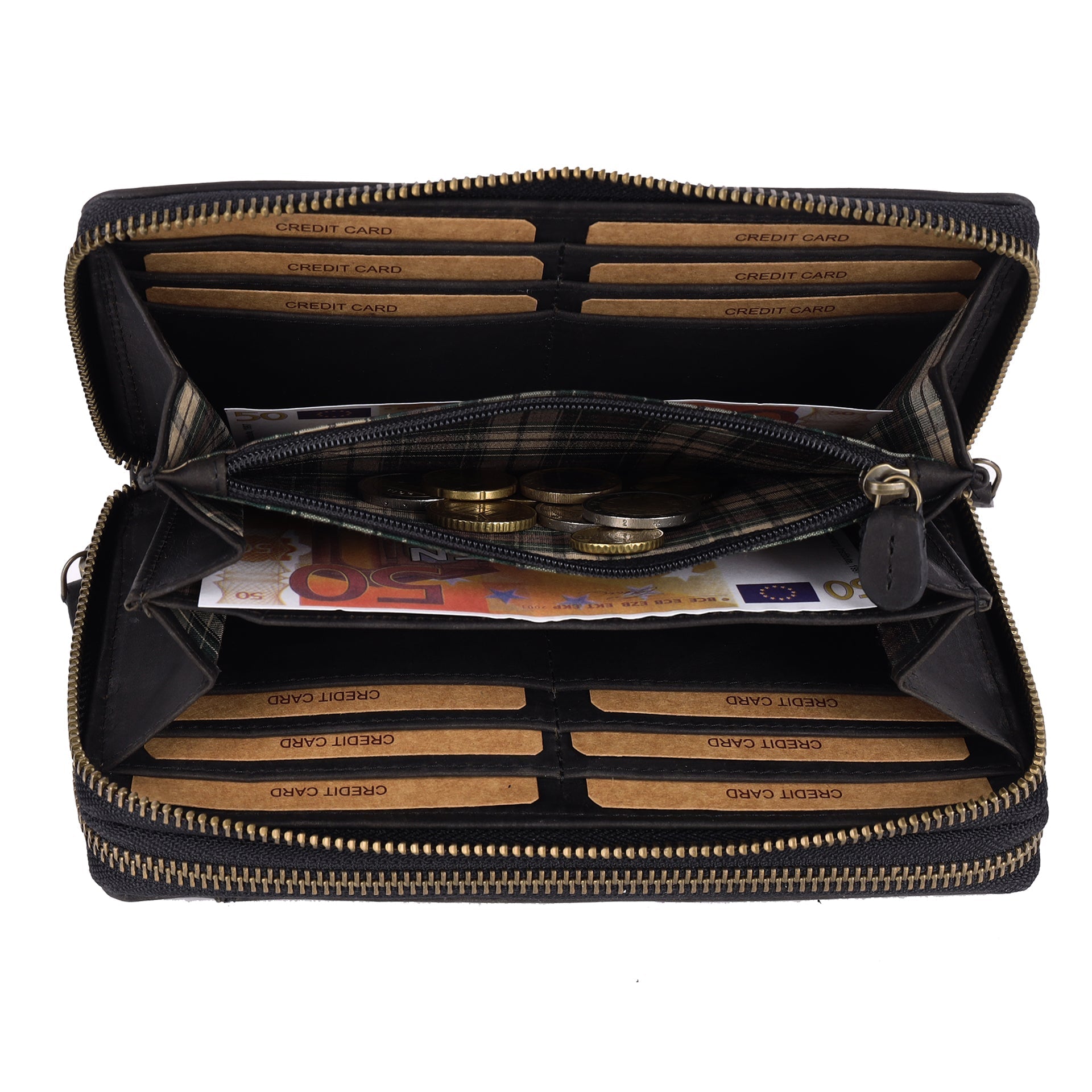 Benthill Geldbörse Groß Leder | Geldbeutel Gross XXL Echtleder | Portemonnaie Frauen mit RFID Schutz | Vintage Portmonee mit vielen Kartenfächer inkl. Geschenkbox