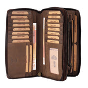Benthill Geldbörse Groß Leder | Geldbeutel Gross XXL Echtleder | Portemonnaie Frauen mit RFID Schutz | Vintage Portmonee mit vielen Kartenfächer inkl. Geschenkbox