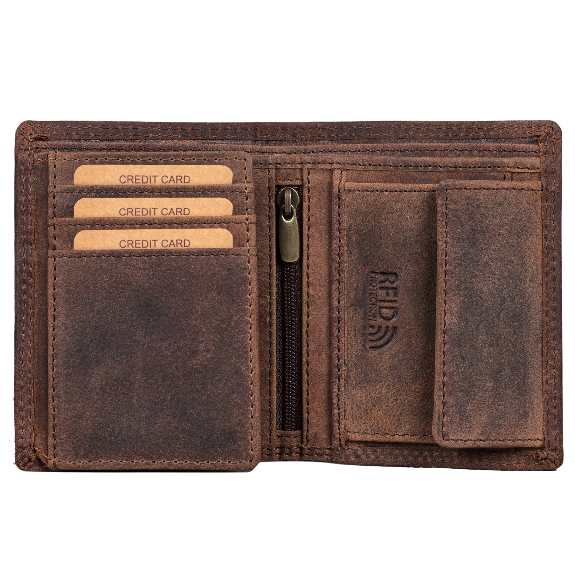 Benthill Kleine Herren Geldbörse Echt Leder - Männer Geldbeutel Mini mit RFID-Schutz - Slim Portemonnaie für Männer - Echtem Leder