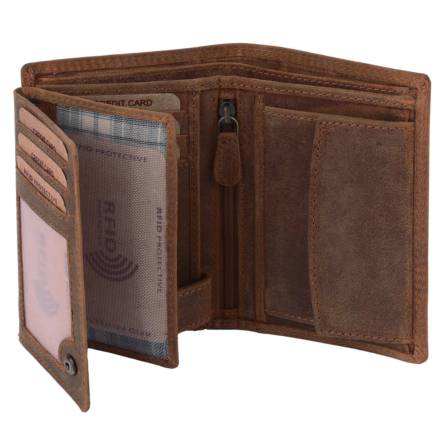Benthill Geldbörse Herren Leder - Echtleder Geldbeutel mit RFID-Schutz - Slim Portemonnaie für Männer - Echtem Vintage Leder