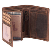 Benthill Herren Echt Leder Geldbörse - Geldbeutel mit RFID-Schutz - Slim Portemonnaie für Männer - Echtem Vintage Leder