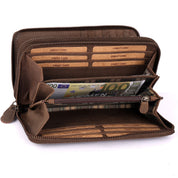 Benthill Geldbörse Groß Leder | Geldbeutel Gross XXL Echtleder | Portemonnaie Frauen mit RFID Schutz | Vintage Portmonee mit vielen Kartenfächer inkl. Geschenkbox