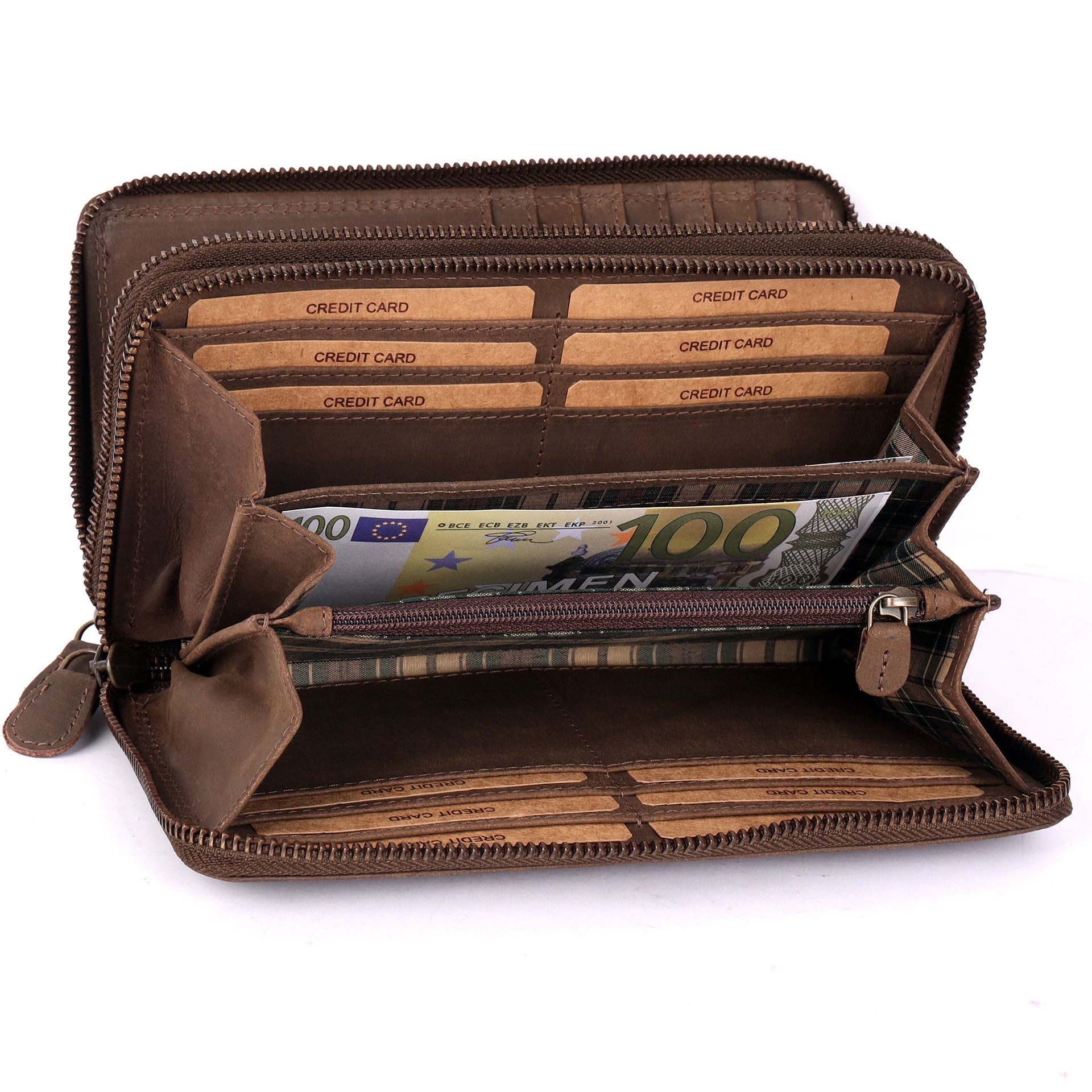 Benthill Geldbörse Groß Leder | Geldbeutel Gross XXL Echtleder | Portemonnaie Frauen mit RFID Schutz | Vintage Portmonee mit vielen Kartenfächer inkl. Geschenkbox