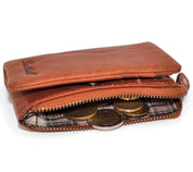Benthill Kleine Geldbörse Echt Leder - Damen Geldbeutel mit RFID Schutz - 6 Kartenfächer - Slim-Wallet inkl. Geschenkbox