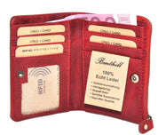 Benthill Kleine Geldbörse Echt Leder - Damen Geldbeutel mit RFID Schutz - 6 Kartenfächer - Slim-Wallet inkl. Geschenkbox
