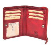 Benthill Kleine Geldbörse Echt Leder - Damen Geldbeutel mit RFID Schutz - 6 Kartenfächer - Slim-Wallet inkl. Geschenkbox