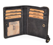 Benthill Kleine Geldbörse Echt Leder - Damen Geldbeutel mit RFID Schutz - 6 Kartenfächer - Slim-Wallet inkl. Geschenkbox