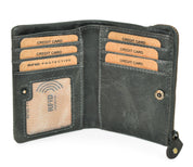 Benthill Kleine Geldbörse Echt Leder - Damen Geldbeutel mit RFID Schutz - 6 Kartenfächer - Slim-Wallet inkl. Geschenkbox