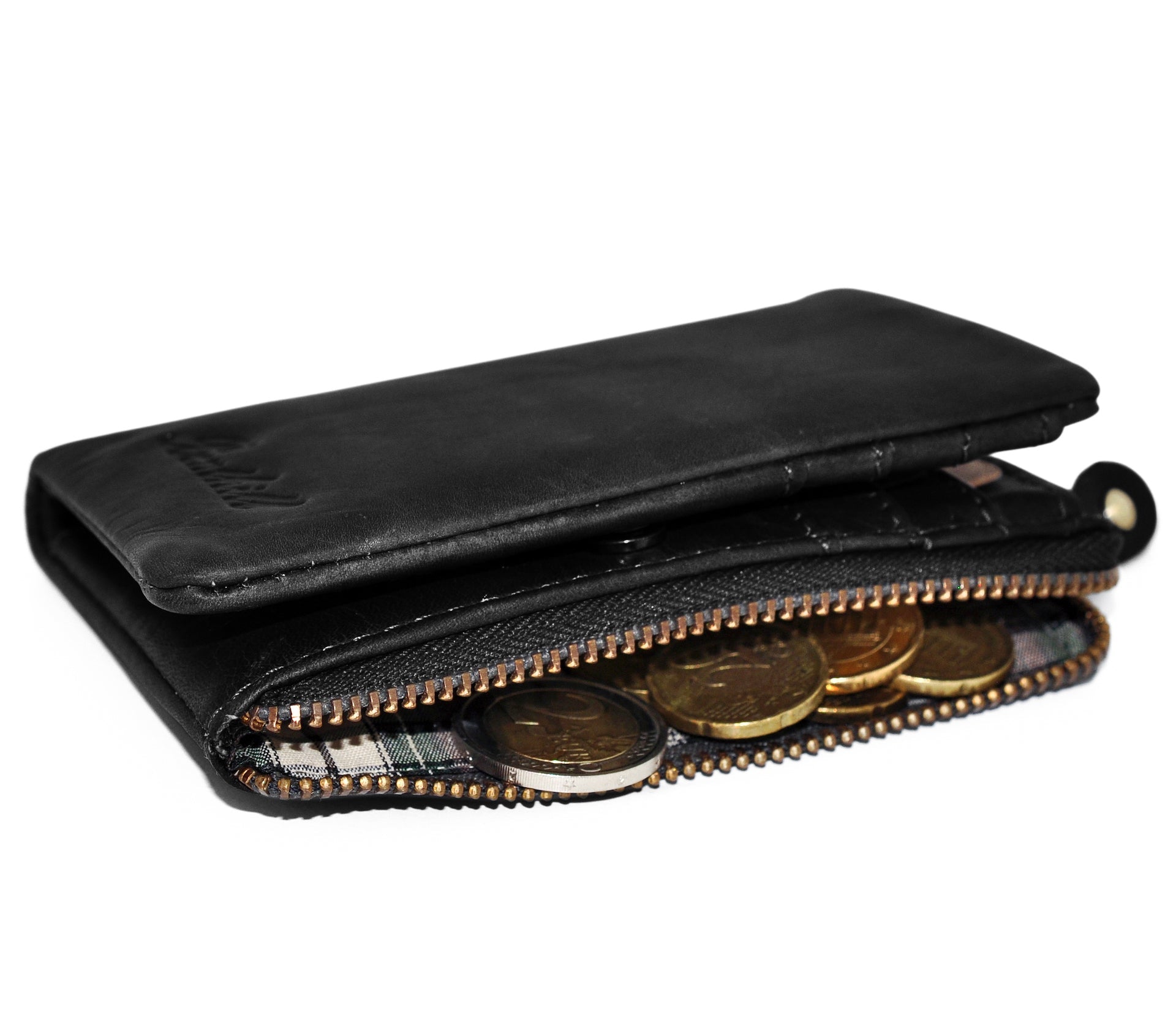 Benthill Kleine Geldbörse Echt Leder - Damen Geldbeutel mit RFID Schutz - 6 Kartenfächer - Slim-Wallet inkl. Geschenkbox