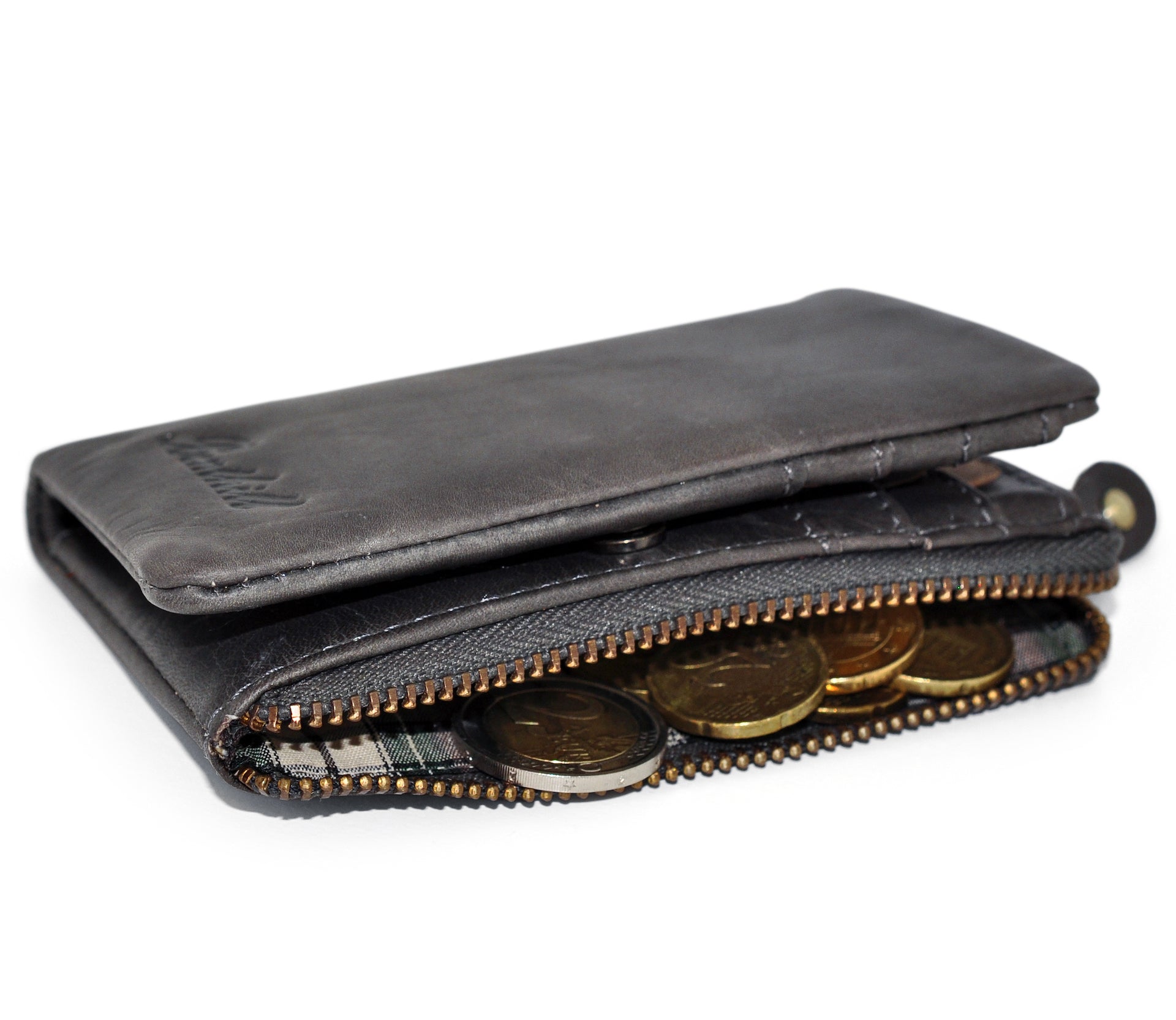 Benthill Kleine Geldbörse Echt Leder - Damen Geldbeutel mit RFID Schutz - 6 Kartenfächer - Slim-Wallet inkl. Geschenkbox