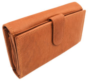 Benthill Damen Portemonnaie XXL mit RFID-Schutz | Echt-Leder Damen Geldbörse Gross | Große Vintage Damenbörse mit vielen Fächern XXL