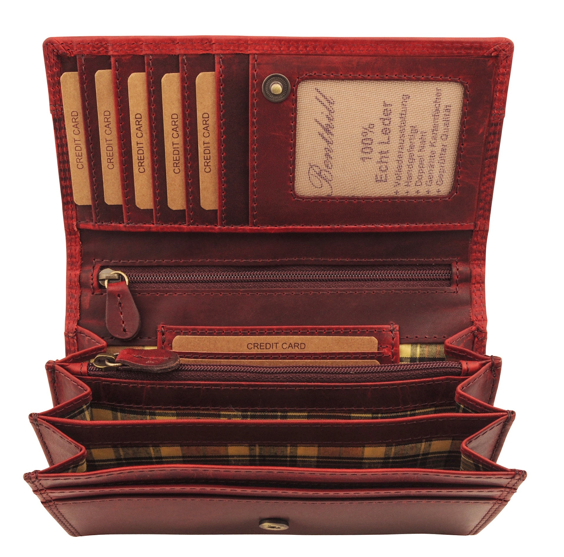 Benthill Geldbörse Damen Leder - Hochwertige Echt-Leder Damen Portemonnaie mit RFID Schutz - Lange Vintage Damenbörse - Frauen Portmonee inkl. Geschenkbox