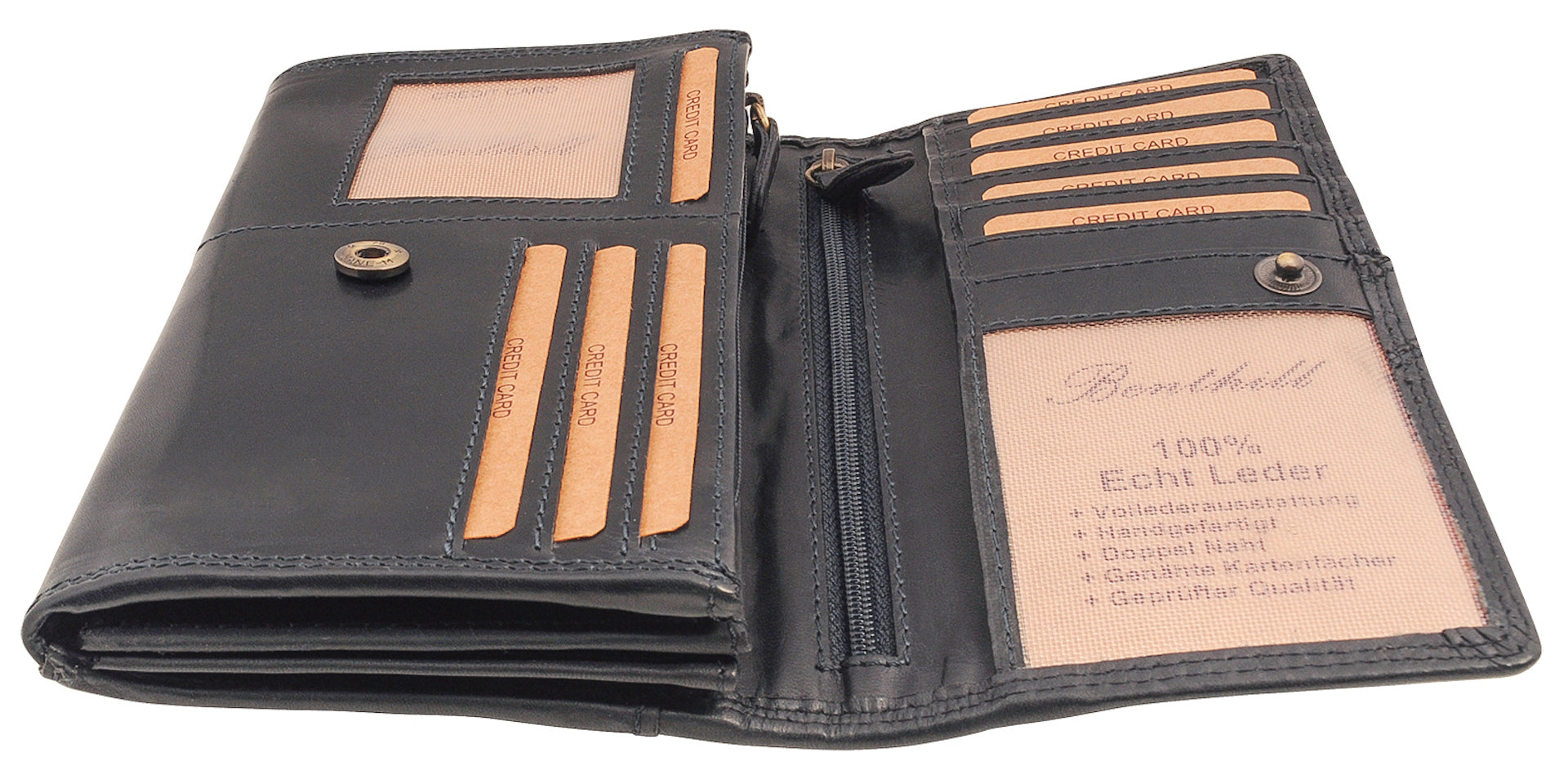 Benthill Portemonnaie Damen Leder - Hochwertige weiche Vintage EchtLeder Damen Geldbörse mit RFID Schutz - Grosse Damenbörse lang - Frauen Portmonee inkl. Geschenkbox