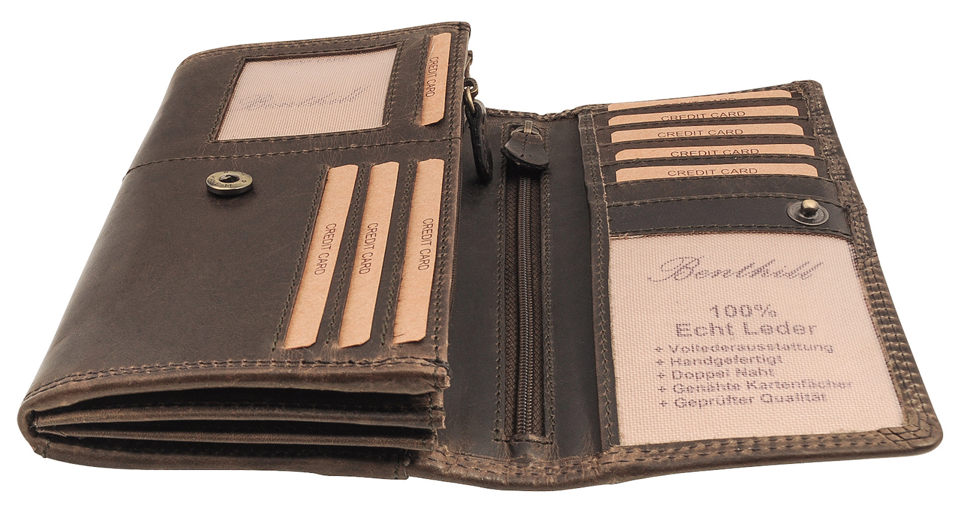 Benthill Portemonnaie Damen Leder - Hochwertige weiche Vintage EchtLeder Damen Geldbörse mit RFID Schutz - Grosse Damenbörse lang - Frauen Portmonee inkl. Geschenkbox