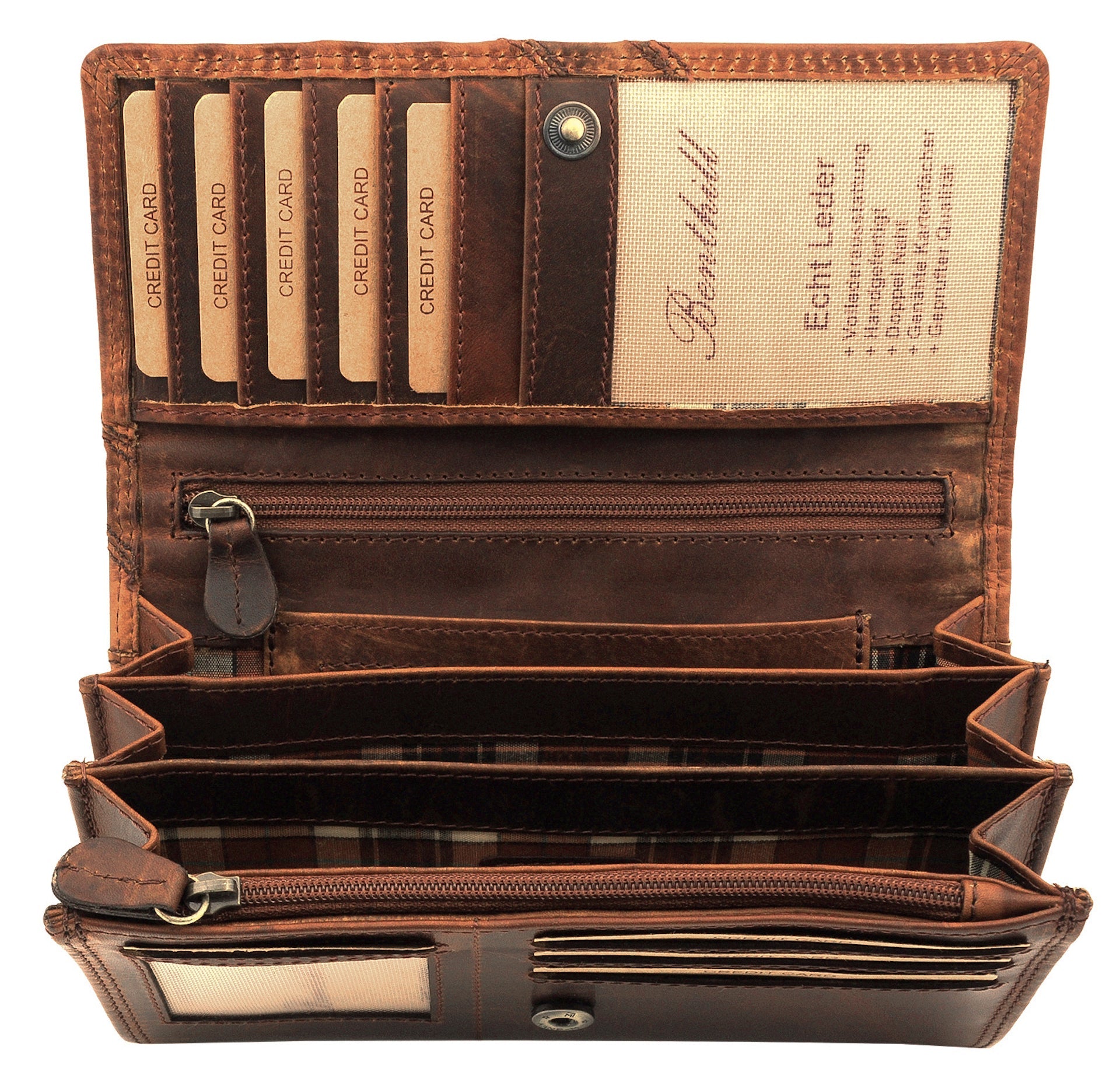 Benthill Portemonnaie Damen Leder - Hochwertige weiche Vintage EchtLeder Damen Geldbörse mit RFID Schutz - Grosse Damenbörse lang - Frauen Portmonee inkl. Geschenkbox